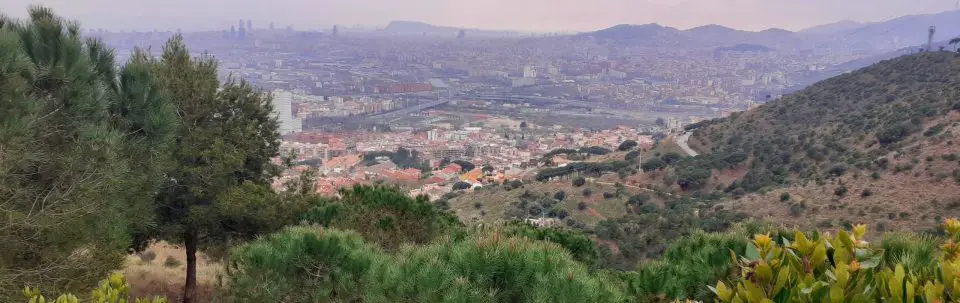 view from Marine Mountain Range Park over Barcelona
